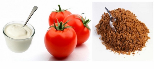 Làm sạch da chết bằng cà chua với đường nâu và sữa chua 