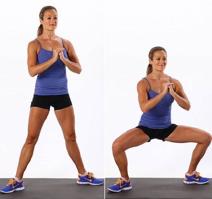 Bài tập giảm mỡ 2 bên hông - Squats