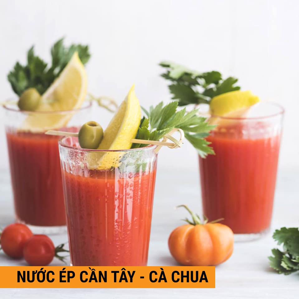 Mix cần tây với cà chua, chanh giảm cân 