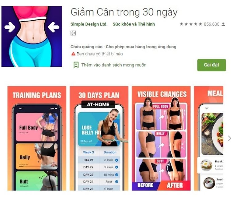 app giảm cân