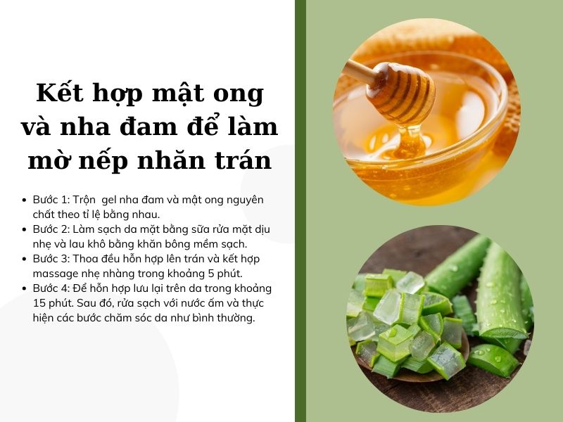 cải thiện nếp nhăn trán bằng mật ong và dầu oliu