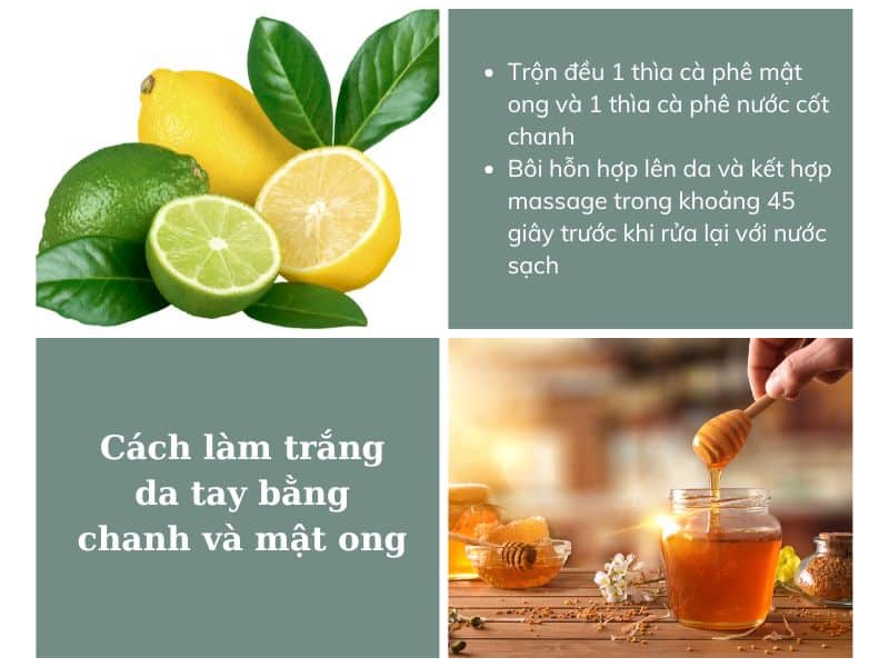 cách làm trắng da tay bằng chanh và mật ong