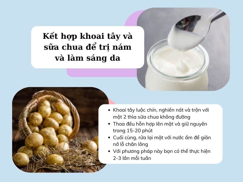 cách làm mặt nạ khoai tây và sữa chua để trị nám