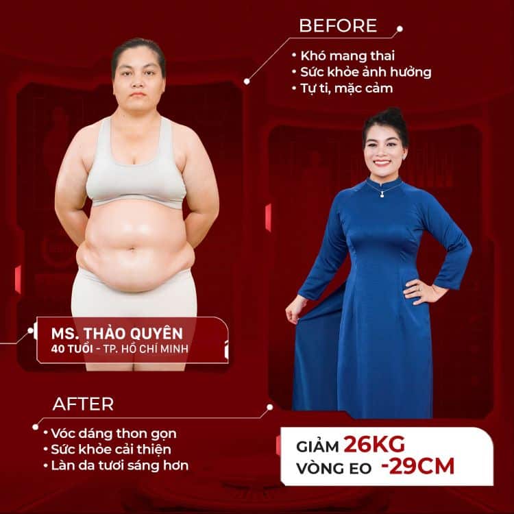 Chị Thảo Quyên trước và sau giảm cân